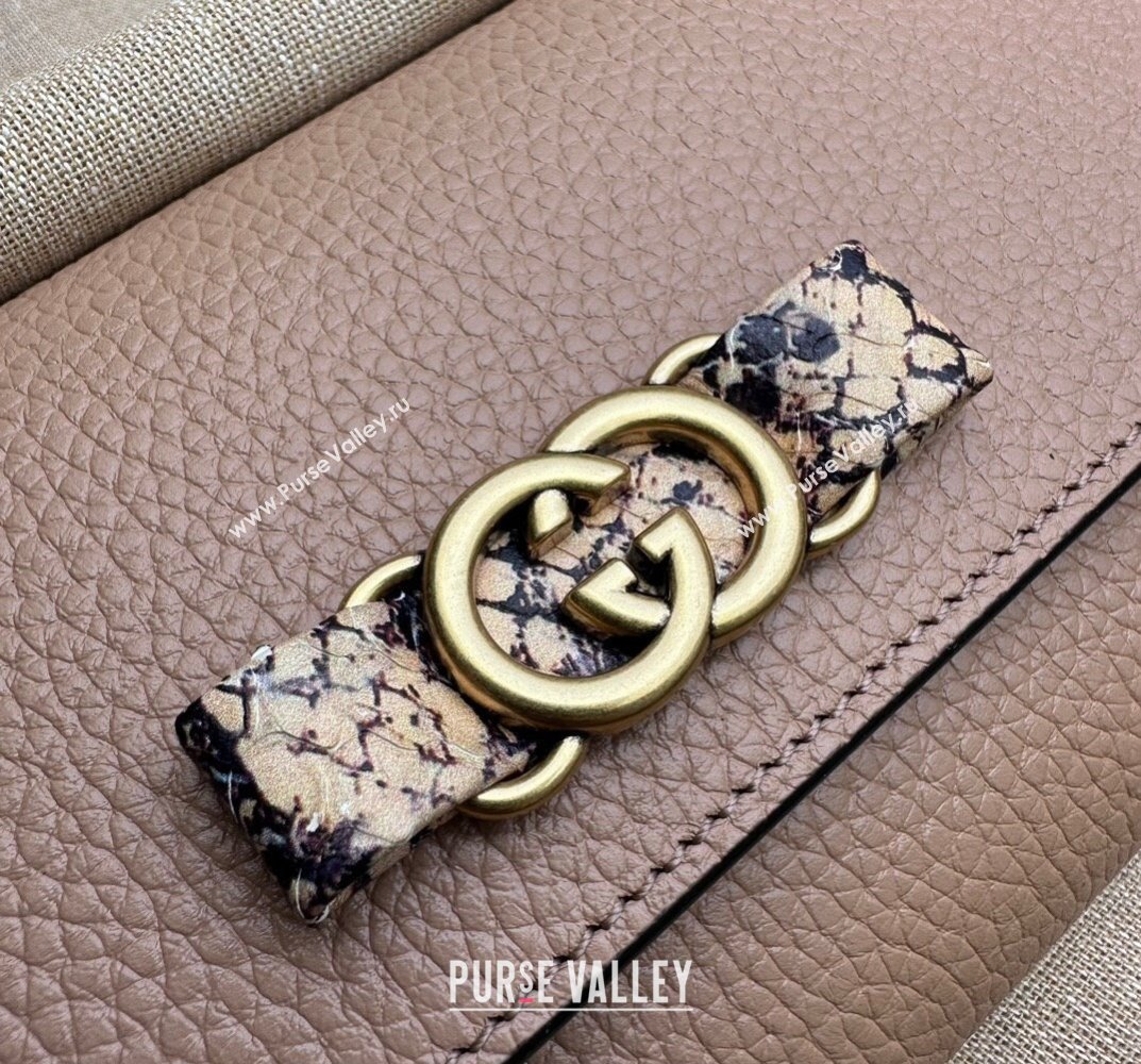 Gucci Wallet with Interlocking G python bow 750461 Nude (dlh-23101753)