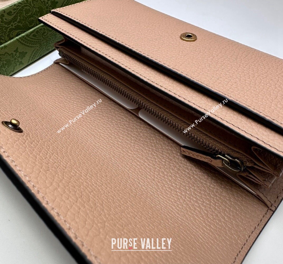 Gucci Wallet with Interlocking G python bow 750461 Nude (dlh-23101753)