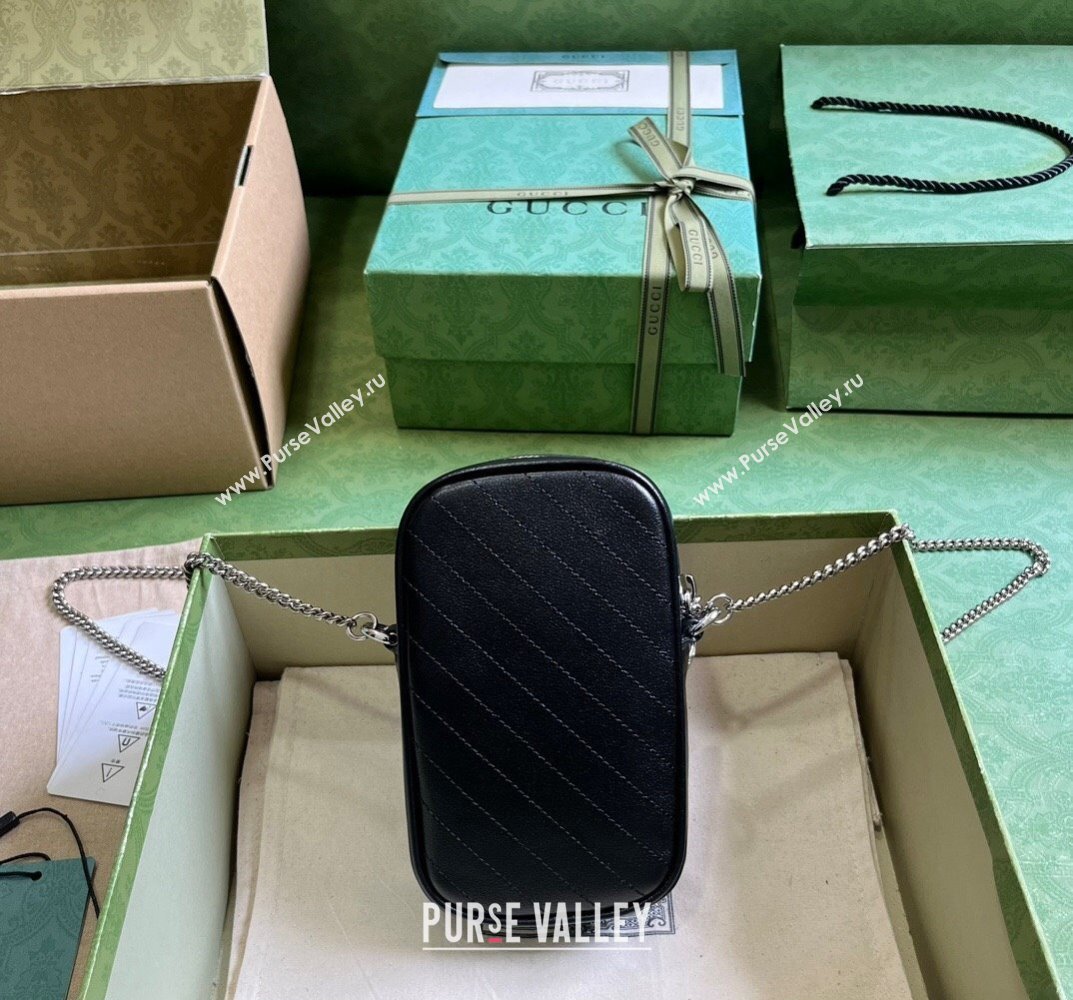 Gucci Blondie mini bag 760315 Leather Black (dlh-23101749)