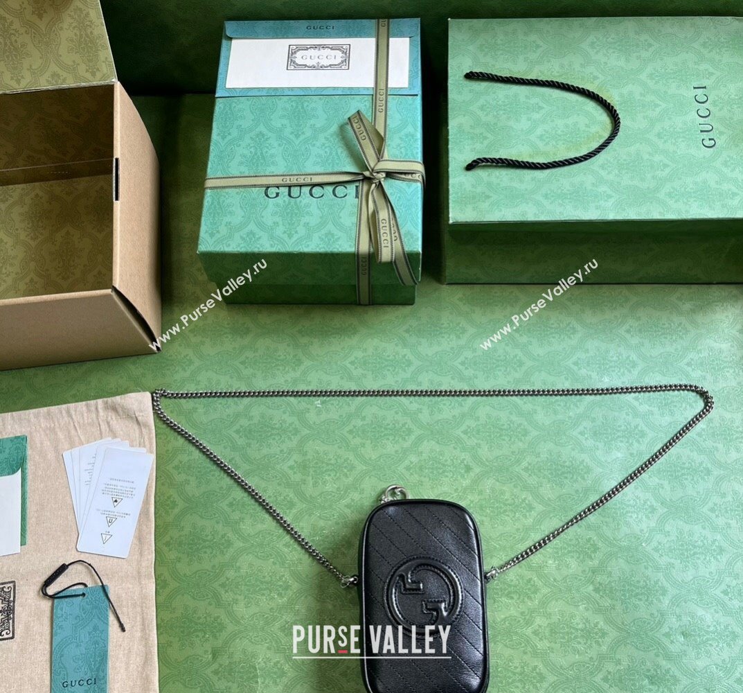 Gucci Blondie mini bag 760315 Leather Black (dlh-23101749)