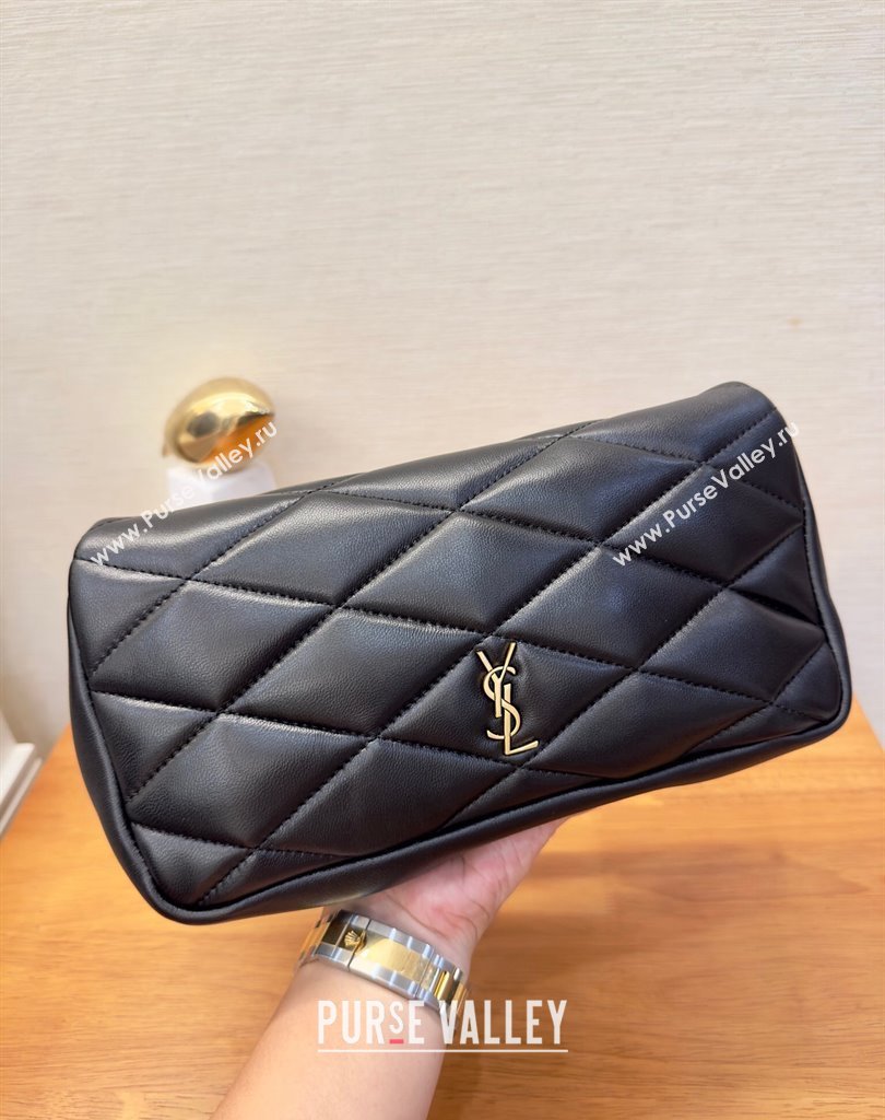 Saint Laurent Cerniera Shoulder Bag in Quilted Leather 754001 Black (yida-23101708)