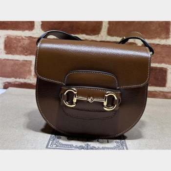 Gucci Horsebit 1955 mini rounded bag 760191 Leather Coffee (dlh-23101739)