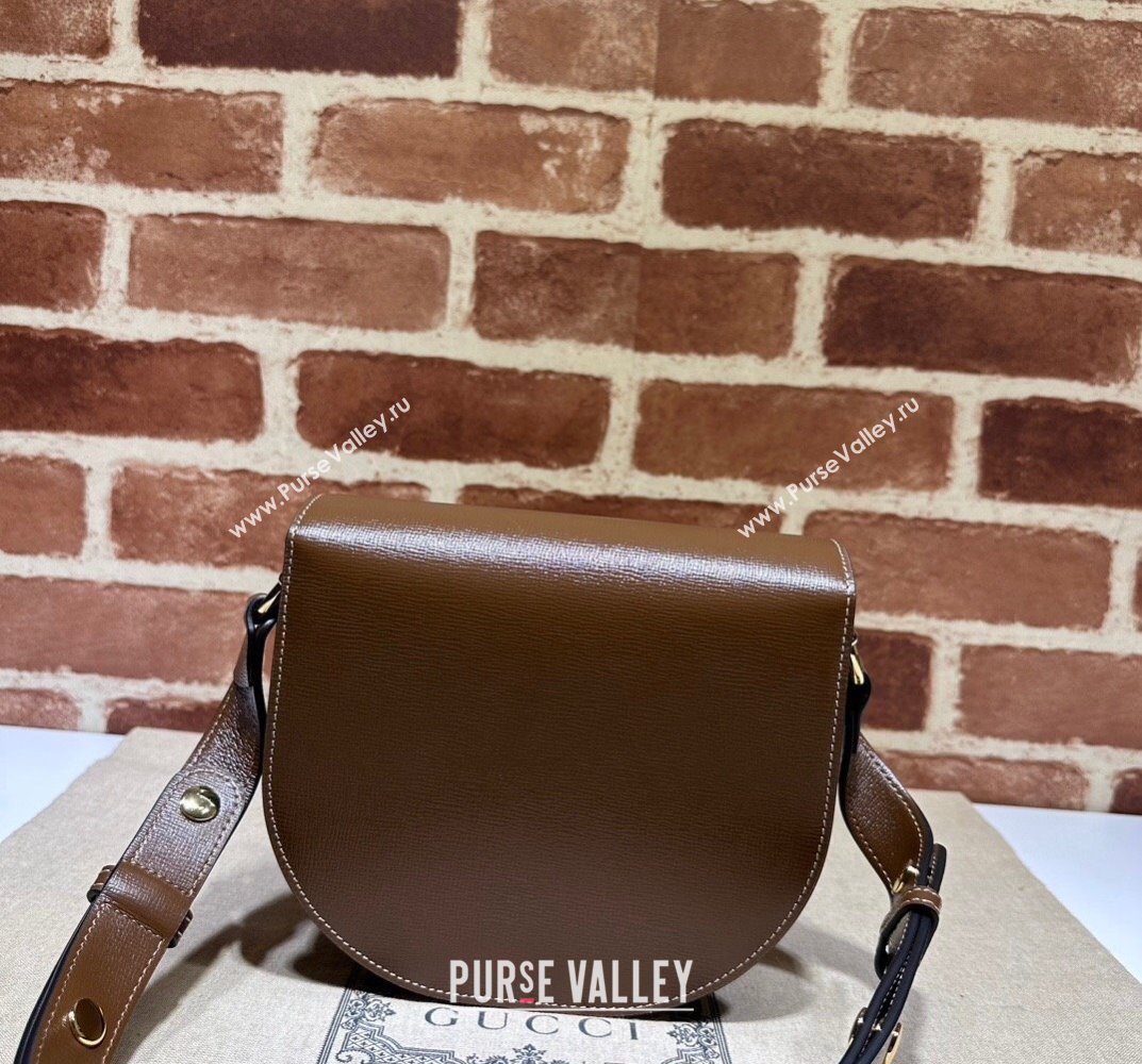 Gucci Horsebit 1955 mini rounded bag 760191 Leather Coffee (dlh-23101739)