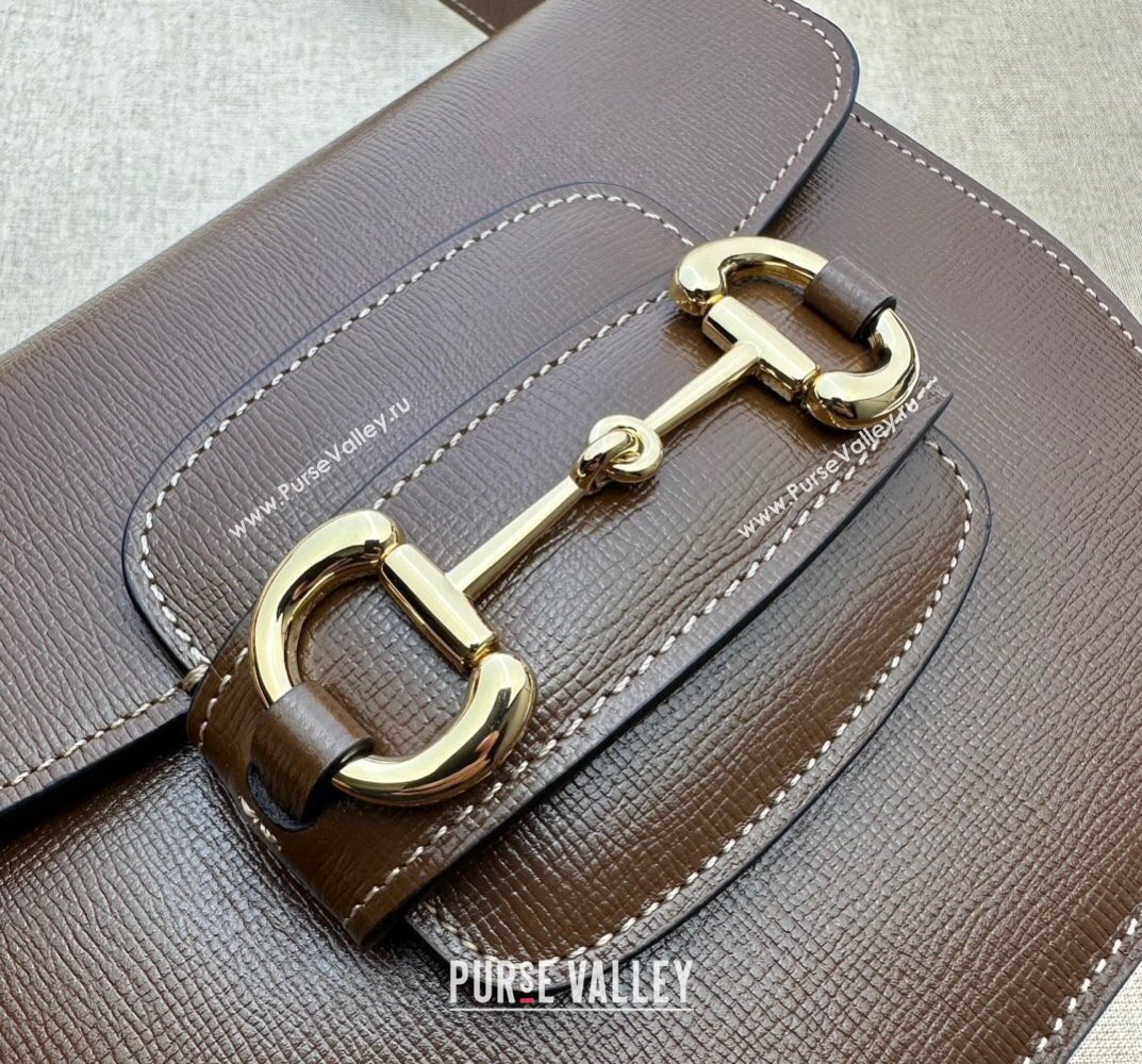 Gucci Horsebit 1955 mini rounded bag 760191 Leather Coffee (dlh-23101739)