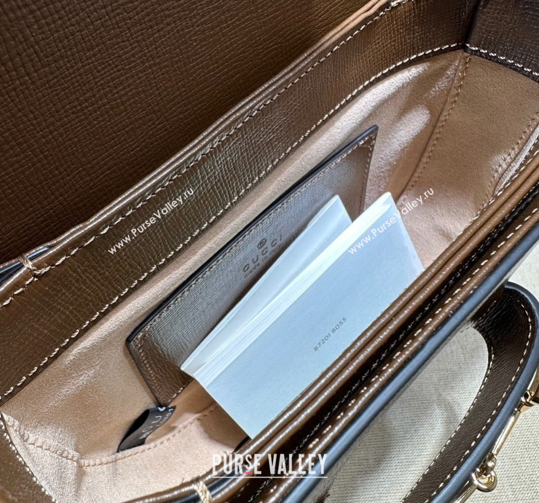 Gucci Horsebit 1955 mini rounded bag 760191 Leather Coffee (dlh-23101739)