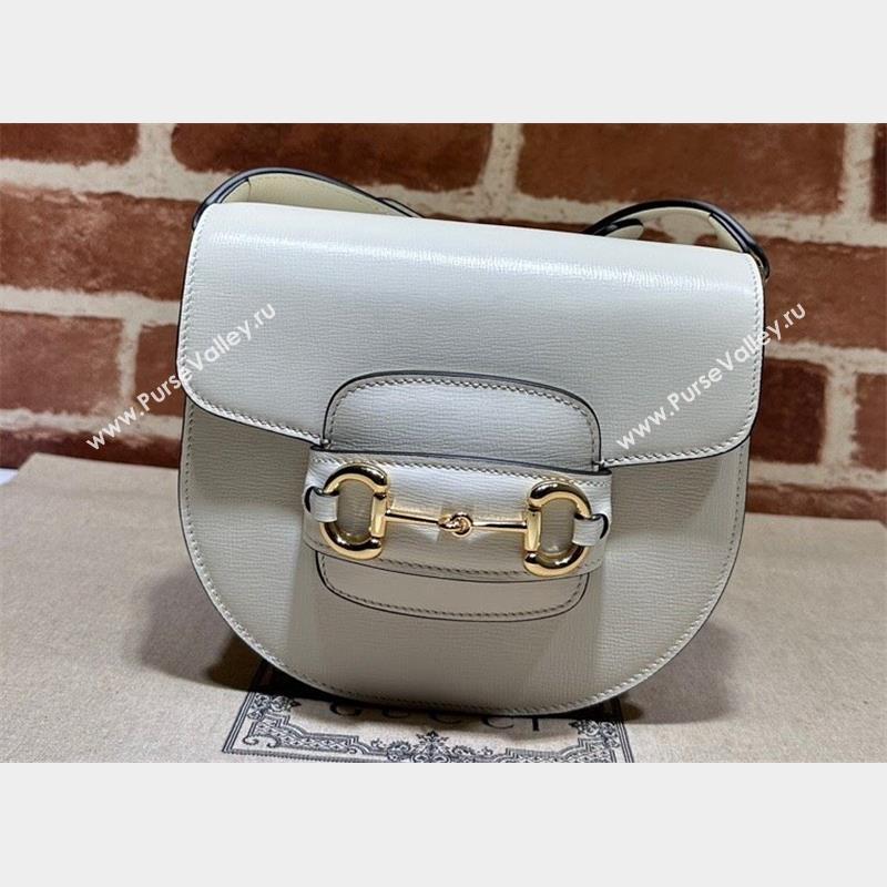 Gucci Horsebit 1955 mini rounded bag 760191 Leather White (dlh-23101738)
