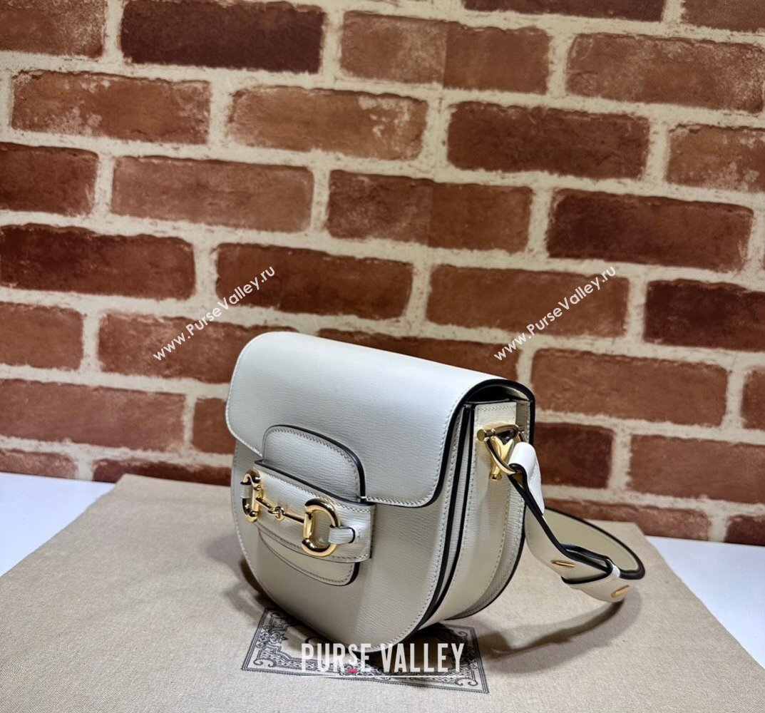Gucci Horsebit 1955 mini rounded bag 760191 Leather White (dlh-23101738)
