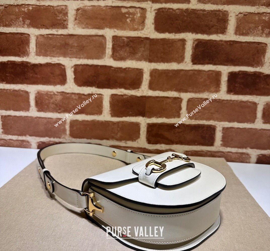 Gucci Horsebit 1955 mini rounded bag 760191 Leather White (dlh-23101738)