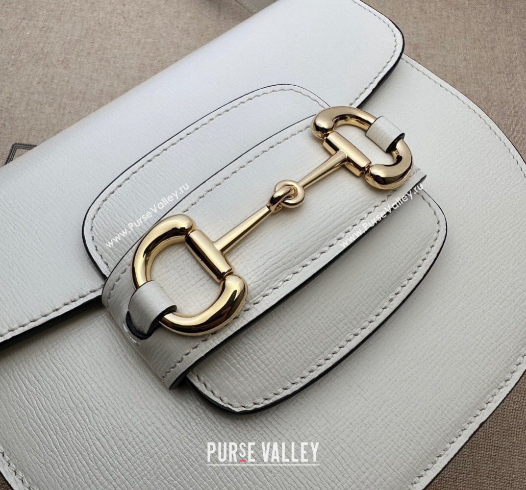 Gucci Horsebit 1955 mini rounded bag 760191 Leather White (dlh-23101738)