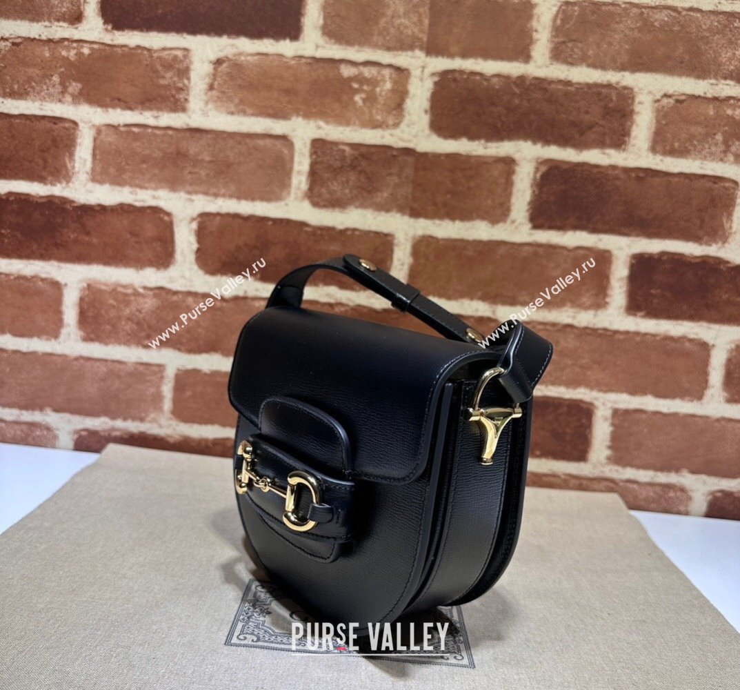Gucci Horsebit 1955 mini rounded bag 760191 Leather Black (dlh-23101737)