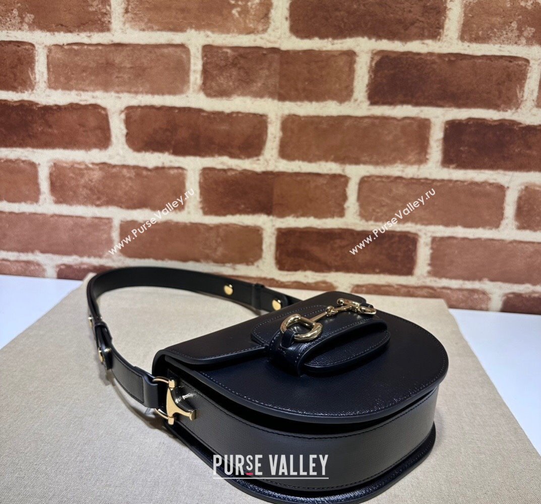Gucci Horsebit 1955 mini rounded bag 760191 Leather Black (dlh-23101737)