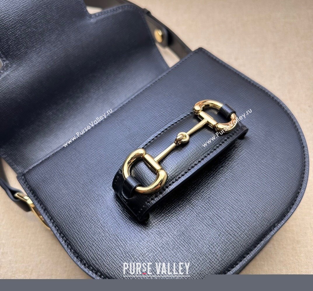 Gucci Horsebit 1955 mini rounded bag 760191 Leather Black (dlh-23101737)