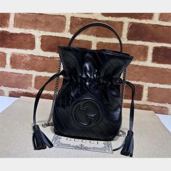 Gucci Blondie mini bucket bag 760313 Leather Black (dlh-23101734)
