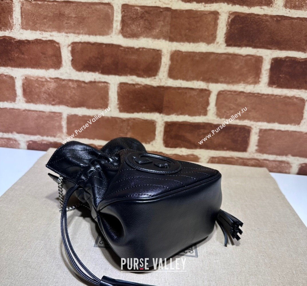 Gucci Blondie mini bucket bag 760313 Leather Black (dlh-23101734)