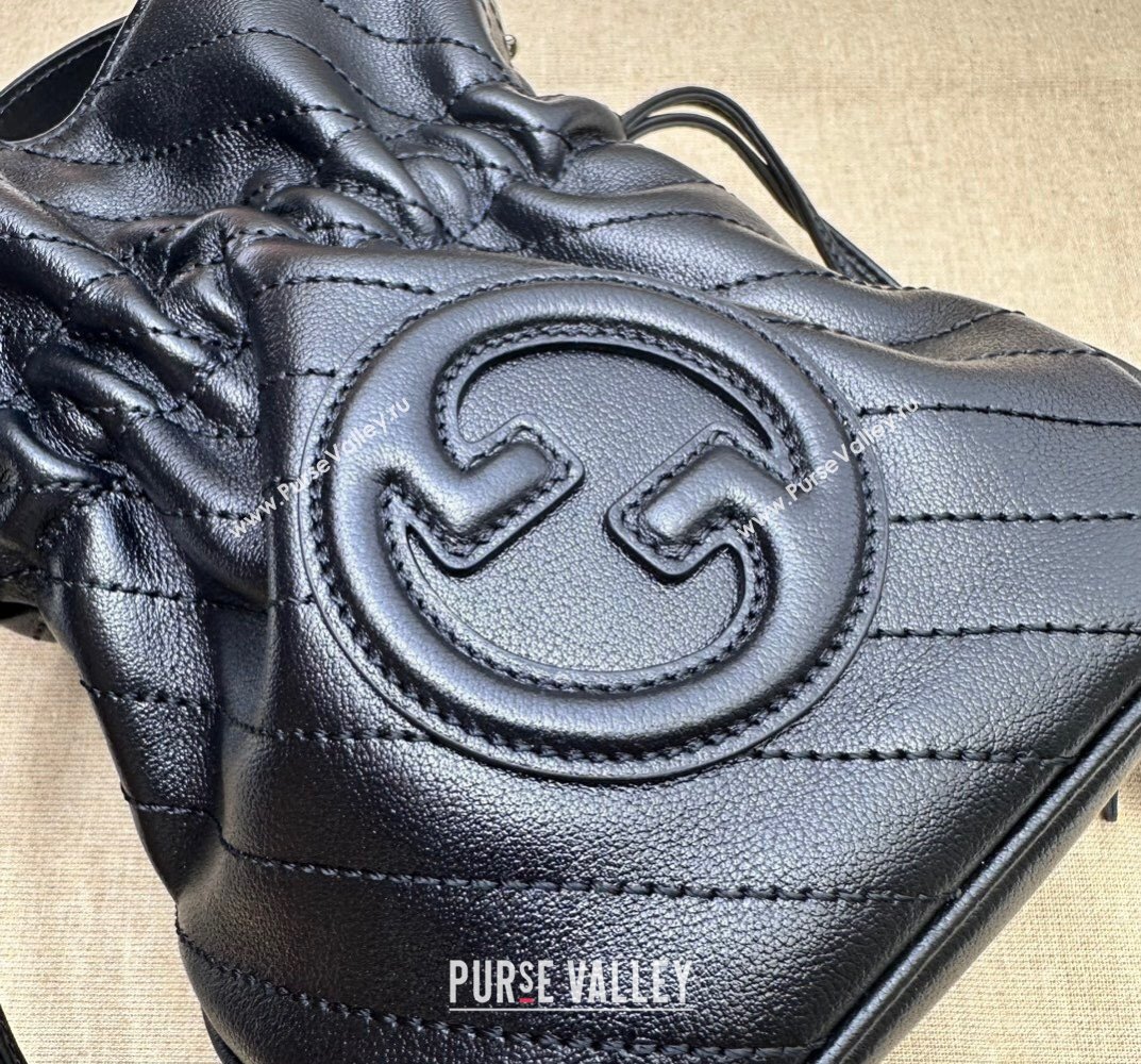 Gucci Blondie mini bucket bag 760313 Leather Black (dlh-23101734)