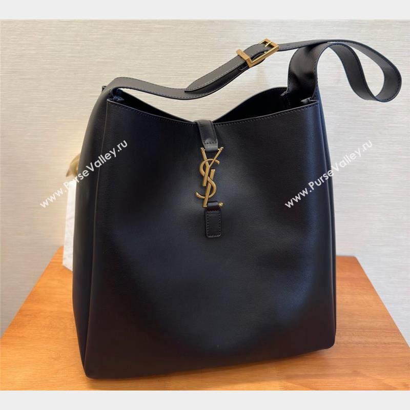 Saint Laurent large le 5 A 7 supple Bag in smooth leather 753837 Black (yida-23101704)