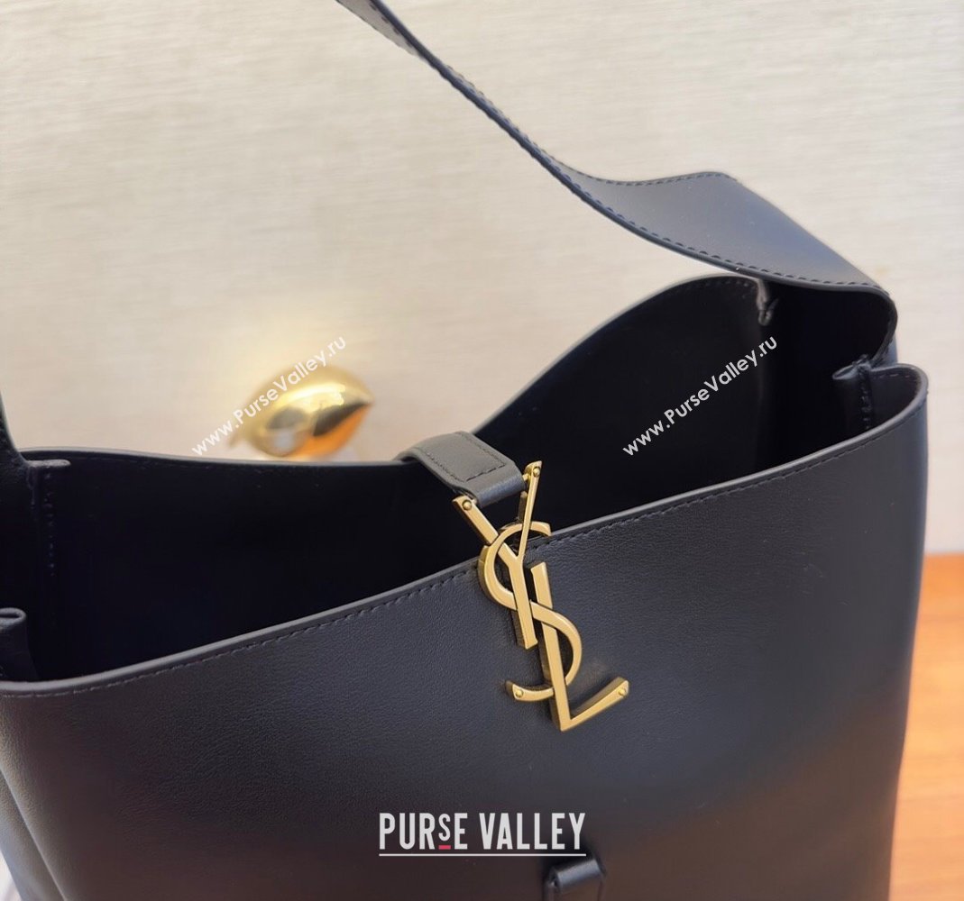 Saint Laurent large le 5 A 7 supple Bag in smooth leather 753837 Black (yida-23101704)