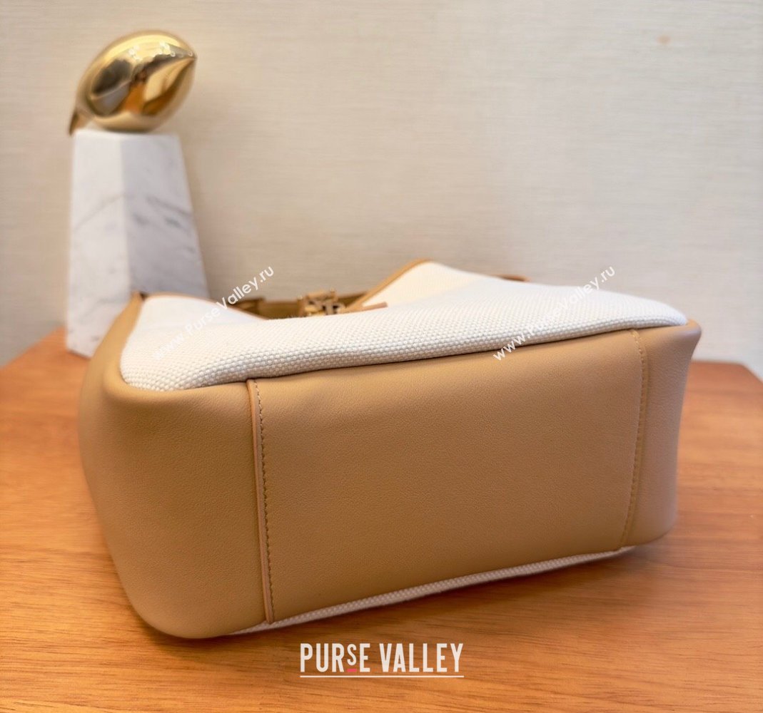 Saint Laurent small le 5 A 7 supple Bag in grained leather 713938 Brown/White Canvas (yida-23101703)