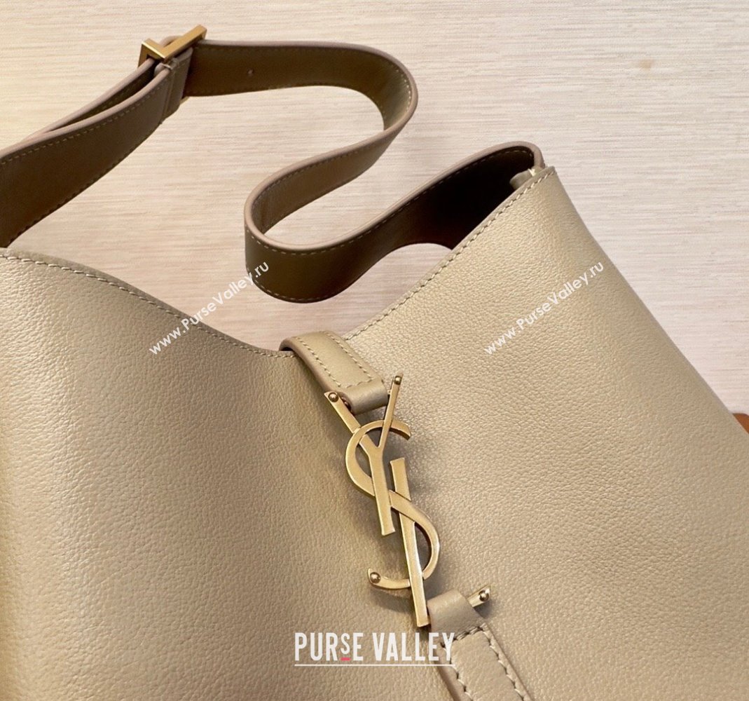 Saint Laurent small le 5 A 7 supple Bag in grained leather 713938 Beige (yida-23101702)