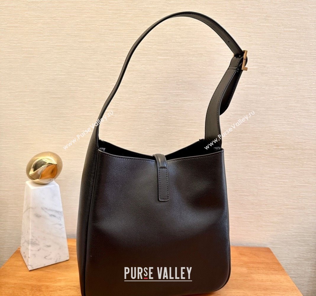 Saint Laurent small le 5 A 7 supple Bag in grained leather 713938 Black (yida-23101701)