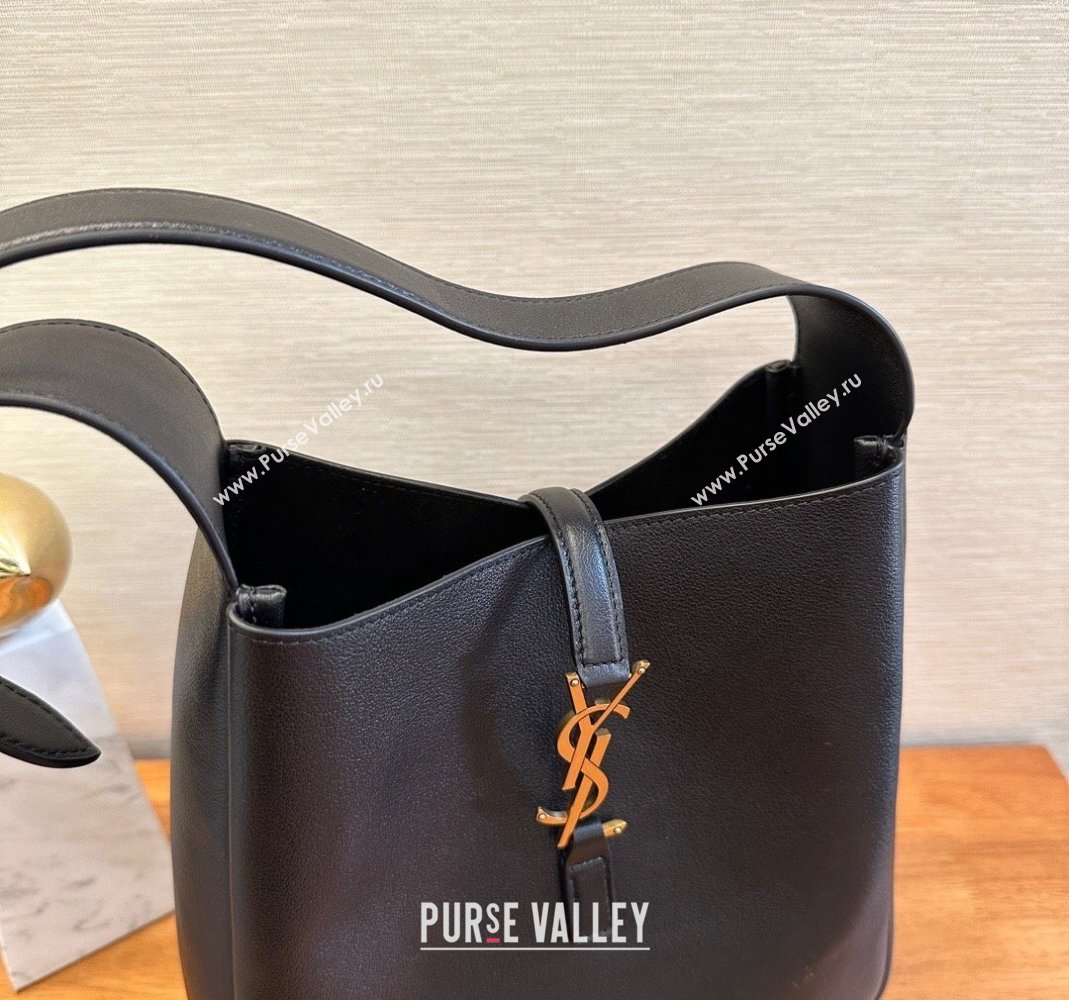 Saint Laurent small le 5 A 7 supple Bag in grained leather 713938 Black (yida-23101701)