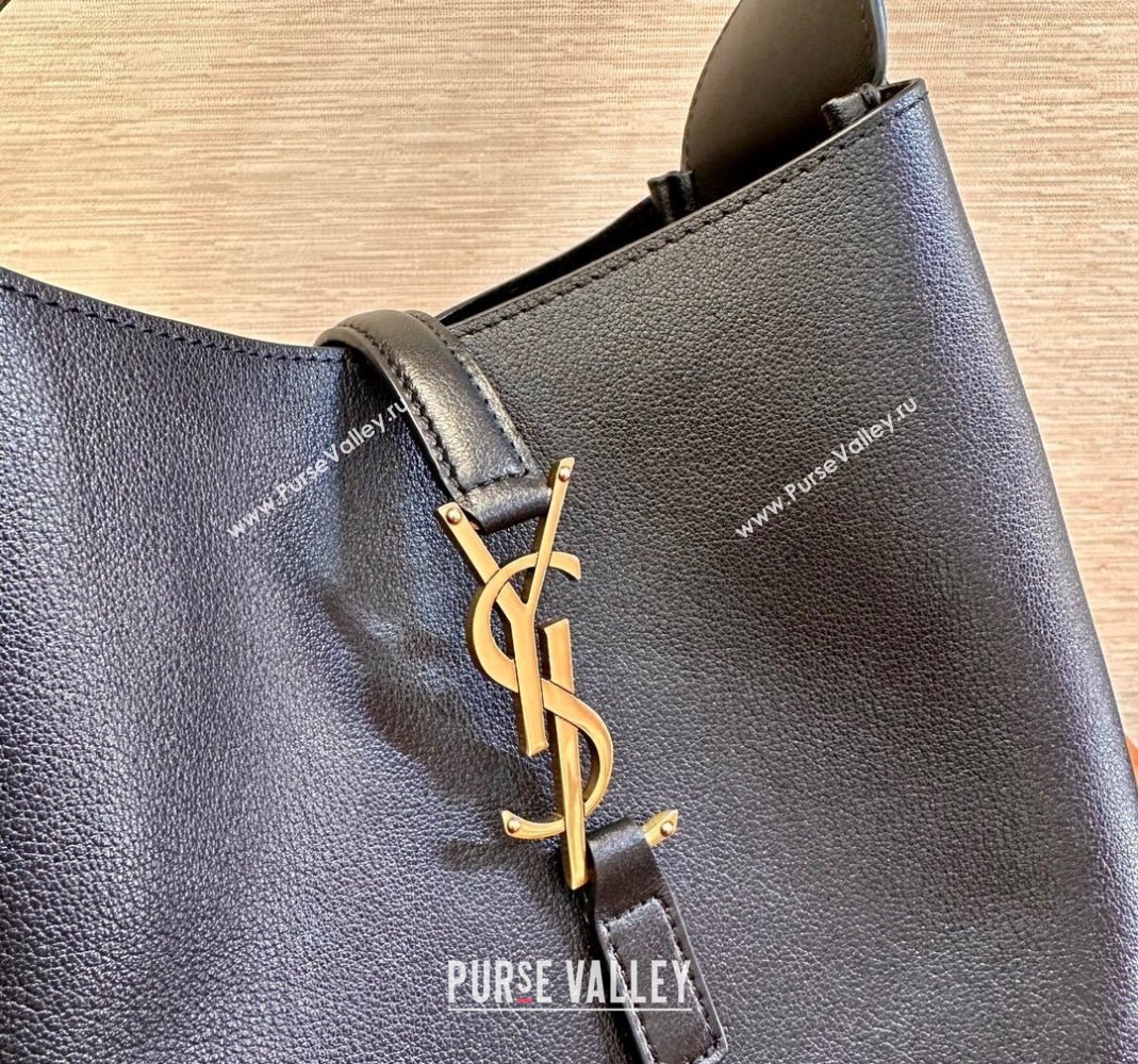 Saint Laurent small le 5 A 7 supple Bag in grained leather 713938 Black (yida-23101701)