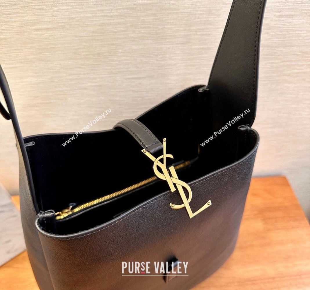 Saint Laurent small le 5 A 7 supple Bag in grained leather 713938 Black (yida-23101701)