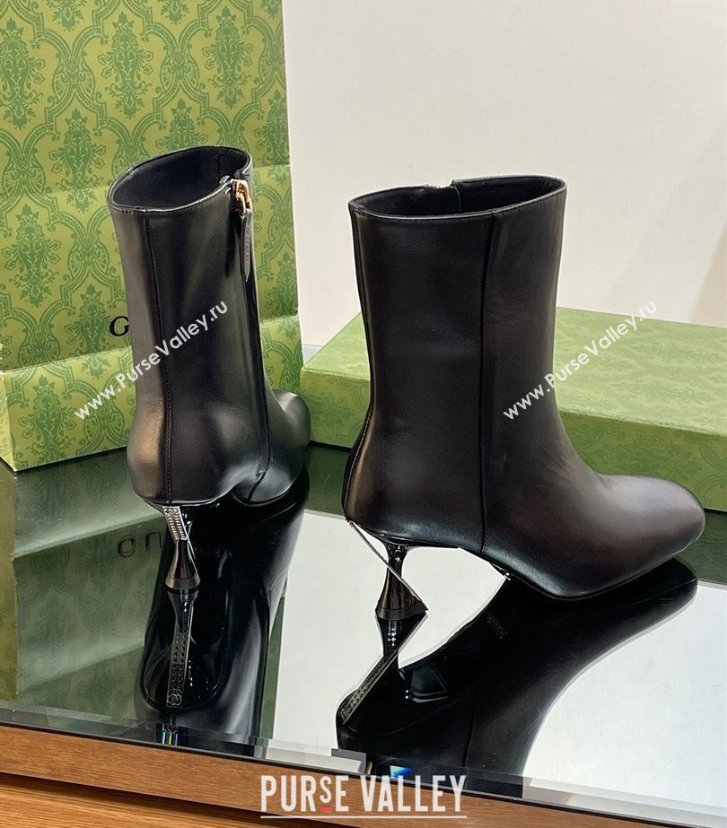 Gucci Heel 6.5cm Leather Ankle Boots Black 2023 (modeng-23103017)