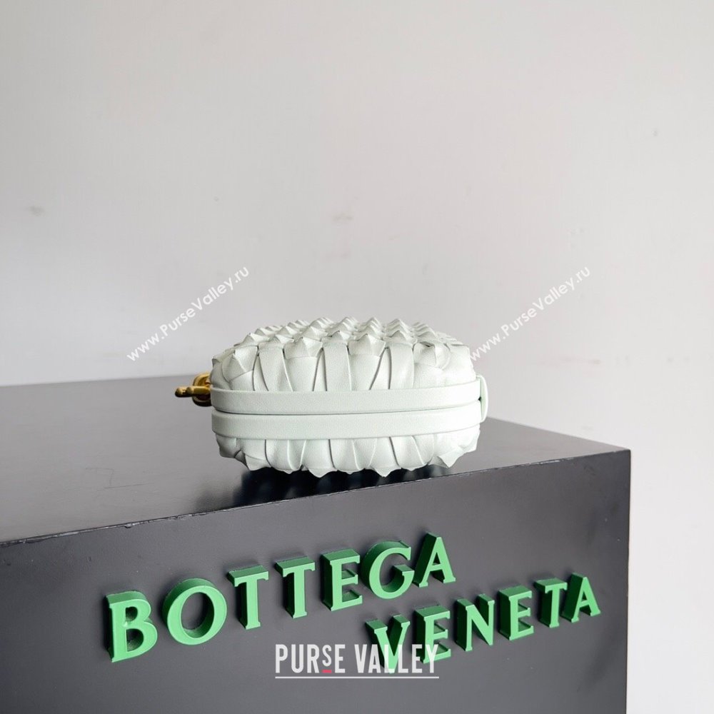 Bottega Veneta Knotted Intreccio leather Knot Minaudiere clutch Bag GLACIER 2023 (misu-23110143)