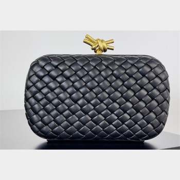 Bottega Veneta Padded Intreccio leather Knot Minaudiere clutch Bag Black 2023 (misu-23110136)