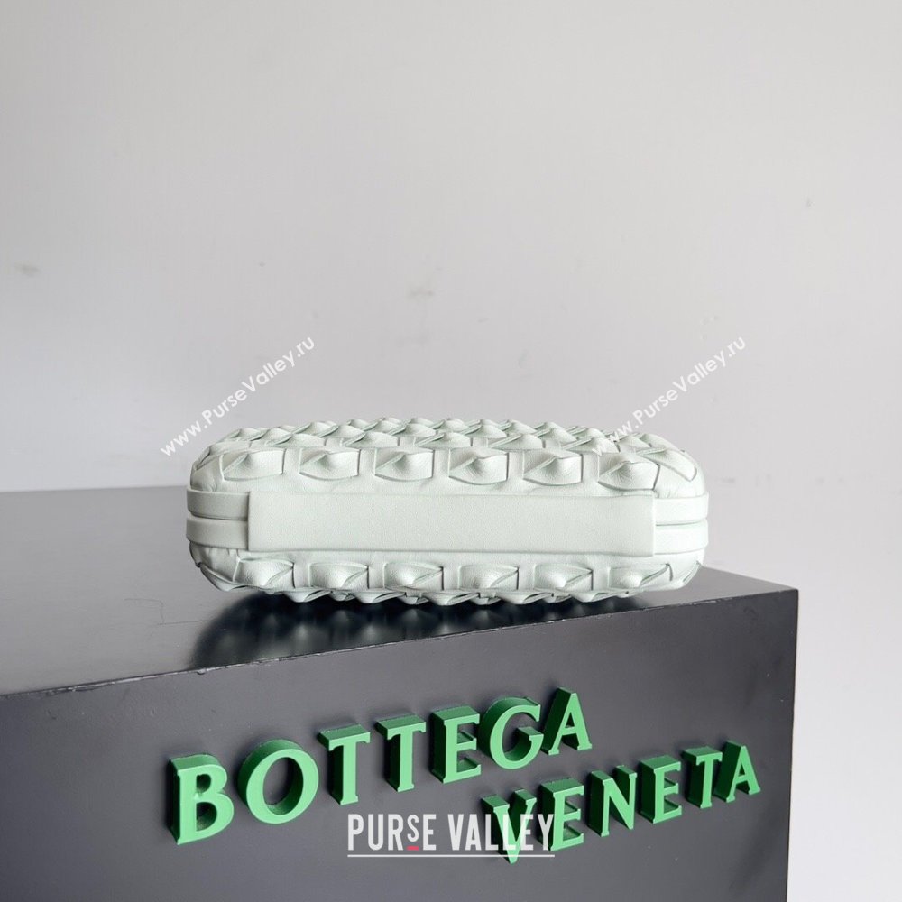 Bottega Veneta Knotted Intreccio leather Knot Minaudiere clutch Bag GLACIER 2023 (misu-23110143)
