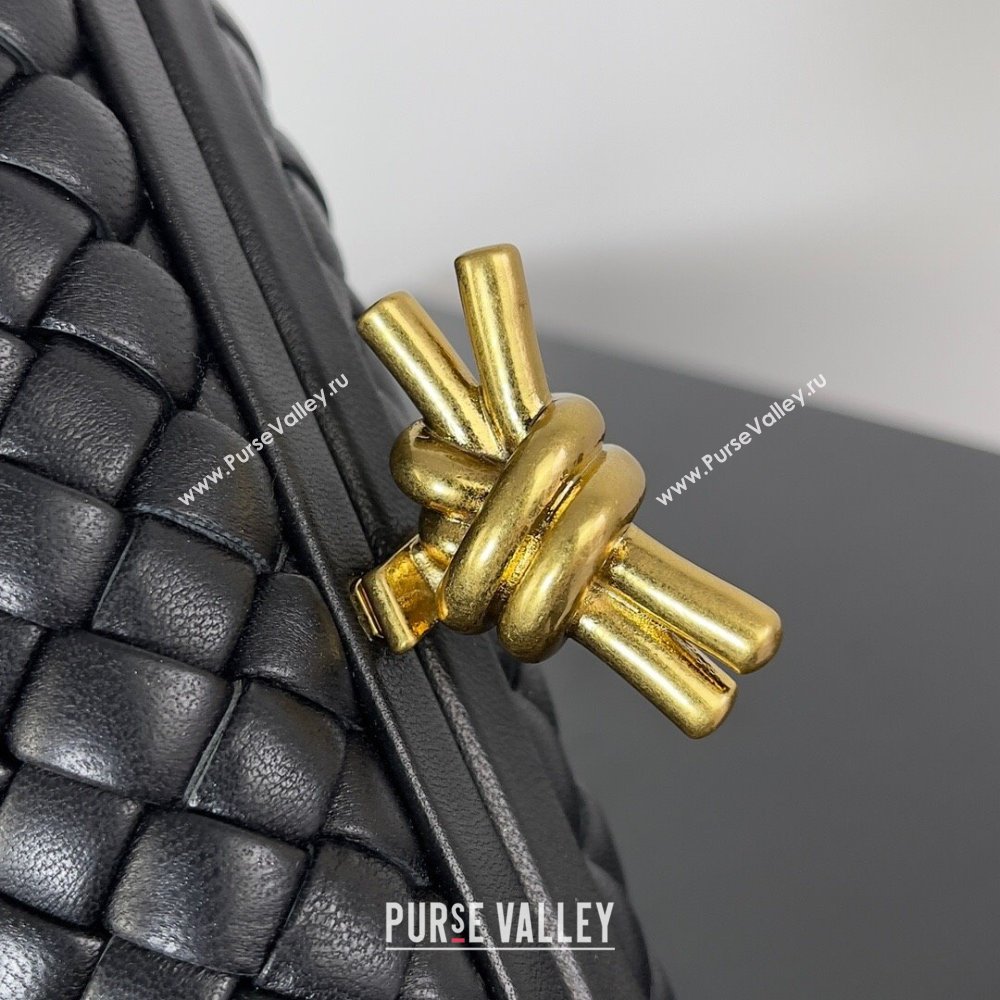 Bottega Veneta Padded Intreccio leather Knot Minaudiere clutch Bag Black 2023 (misu-23110136)