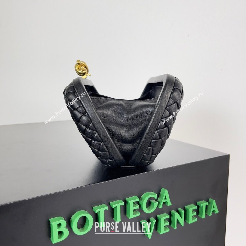 Bottega Veneta Padded Intreccio leather Knot Minaudiere clutch Bag Black 2023 (misu-23110136)