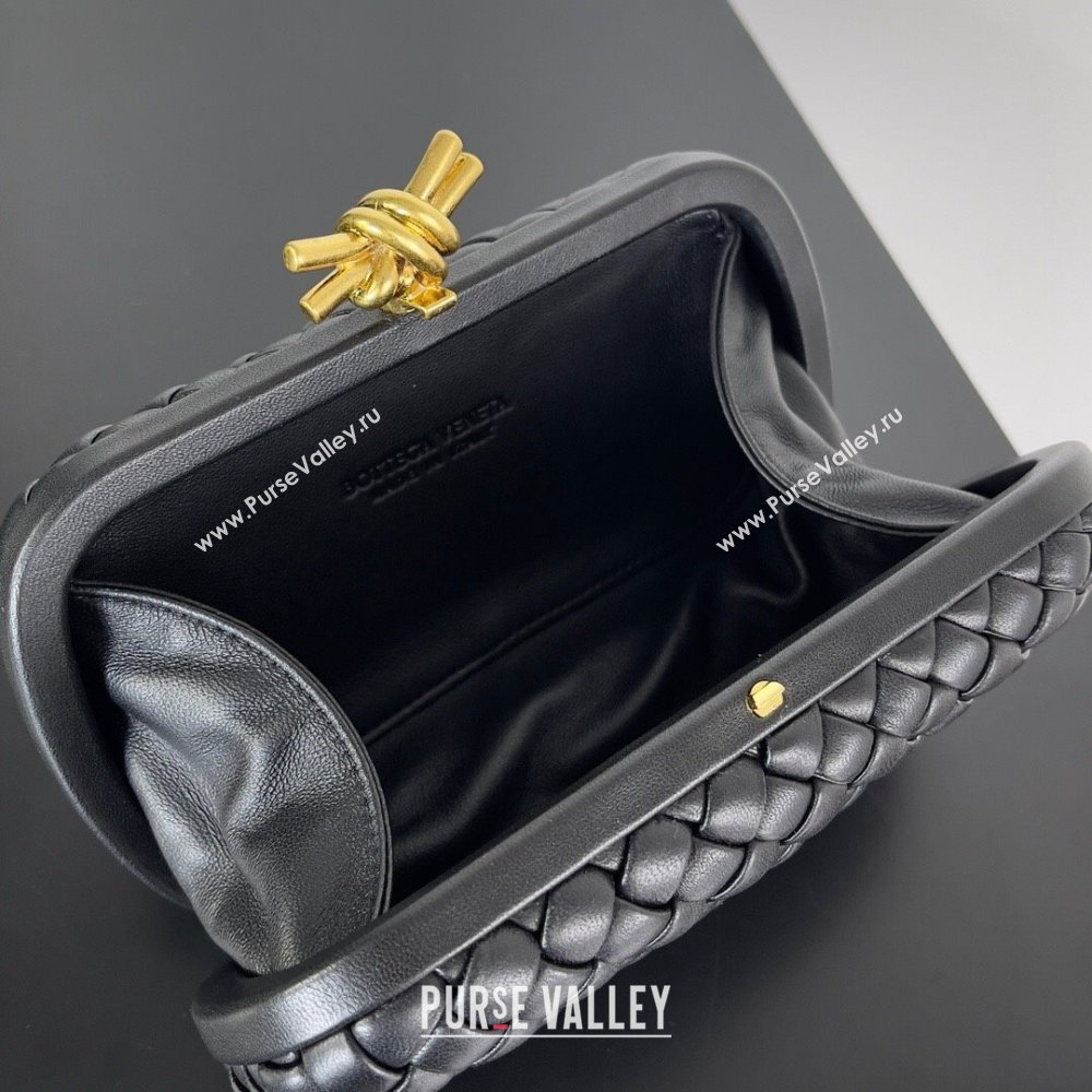 Bottega Veneta Padded Intreccio leather Knot Minaudiere clutch Bag Black 2023 (misu-23110136)