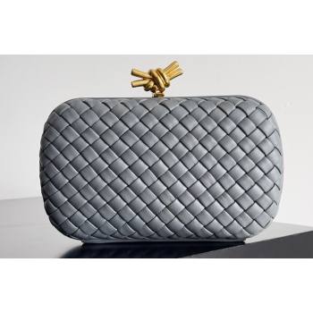 Bottega Veneta Padded Intreccio leather Knot Minaudiere clutch Bag Gray 2023 (misu-23110138)