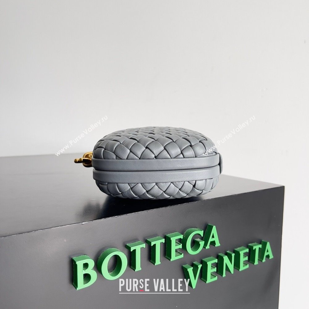 Bottega Veneta Padded Intreccio leather Knot Minaudiere clutch Bag Gray 2023 (misu-23110138)