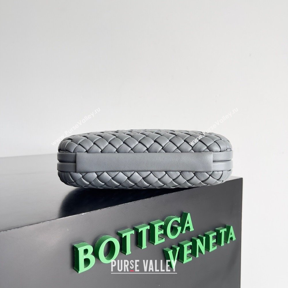 Bottega Veneta Padded Intreccio leather Knot Minaudiere clutch Bag Gray 2023 (misu-23110138)
