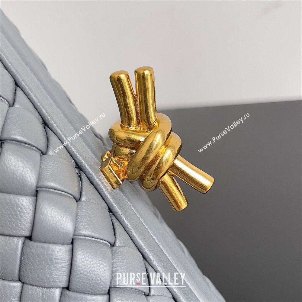 Bottega Veneta Padded Intreccio leather Knot Minaudiere clutch Bag Gray 2023 (misu-23110138)