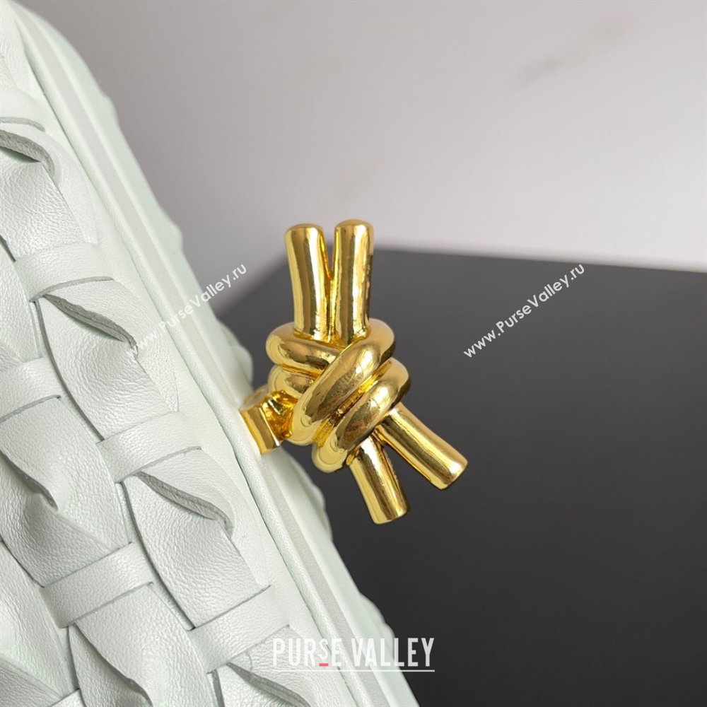 Bottega Veneta Knotted Intreccio leather Knot Minaudiere clutch Bag GLACIER 2023 (misu-23110143)