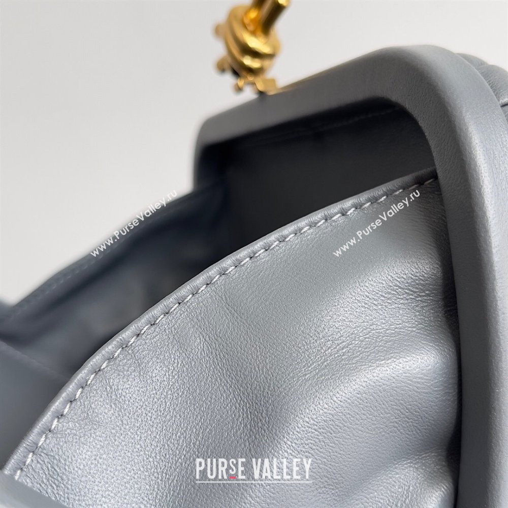 Bottega Veneta Padded Intreccio leather Knot Minaudiere clutch Bag Gray 2023 (misu-23110138)