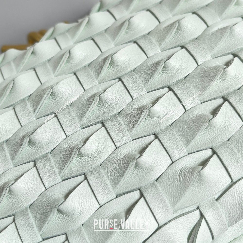 Bottega Veneta Knotted Intreccio leather Knot Minaudiere clutch Bag GLACIER 2023 (misu-23110143)
