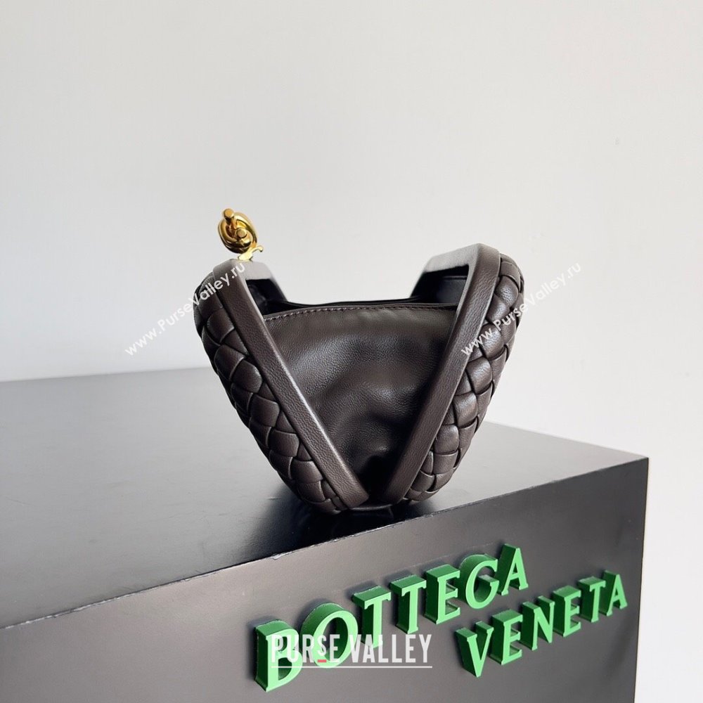Bottega Veneta Padded Intreccio leather Knot Minaudiere clutch Bag Coffee 2023 (misu-23110140)