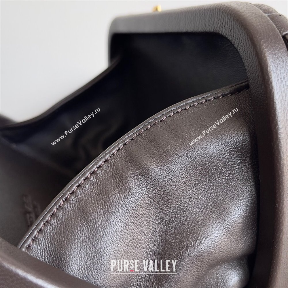 Bottega Veneta Padded Intreccio leather Knot Minaudiere clutch Bag Coffee 2023 (misu-23110140)