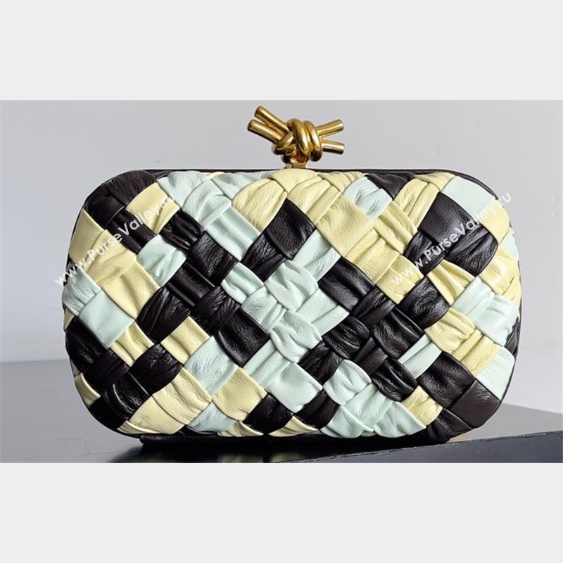 Bottega Veneta Foulard Intreccio leather Knot Minaudiere clutch Bag GLACIER / ICE CREAM / FONDANT 2023 (misu-23110141)
