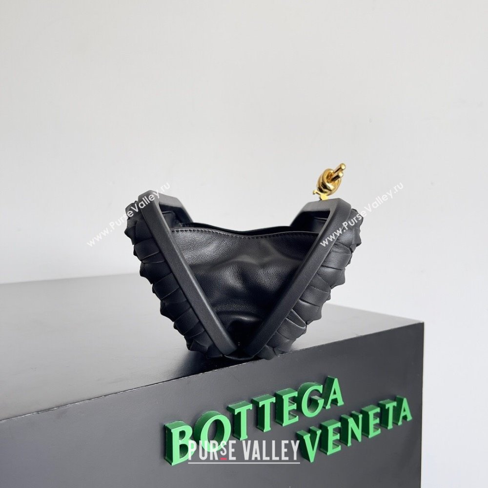 Bottega Veneta Knotted Intreccio leather Knot Minaudiere clutch Bag Black 2023 (misu-23110142)