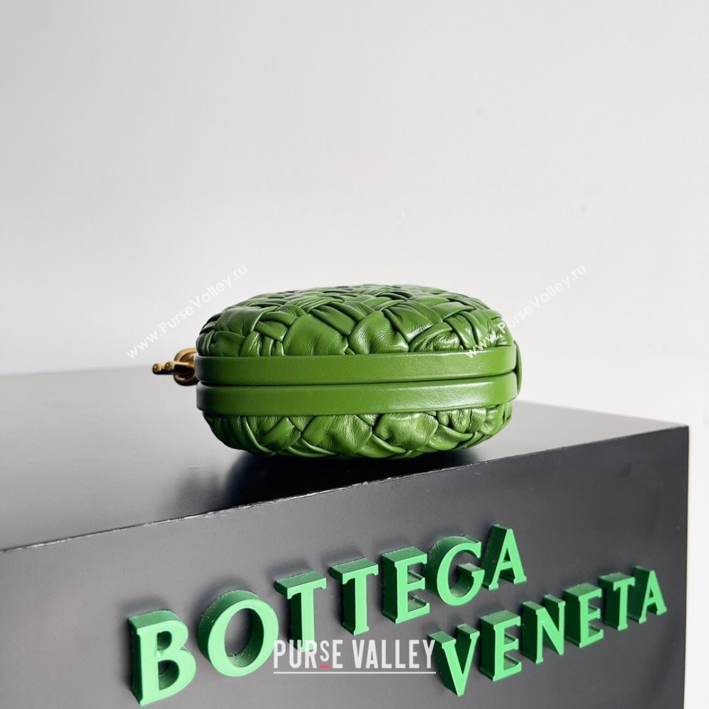 Bottega Veneta Foulard Intreccio leather Knot Minaudiere clutch Bag Green 01 2023 (misu-23110124)