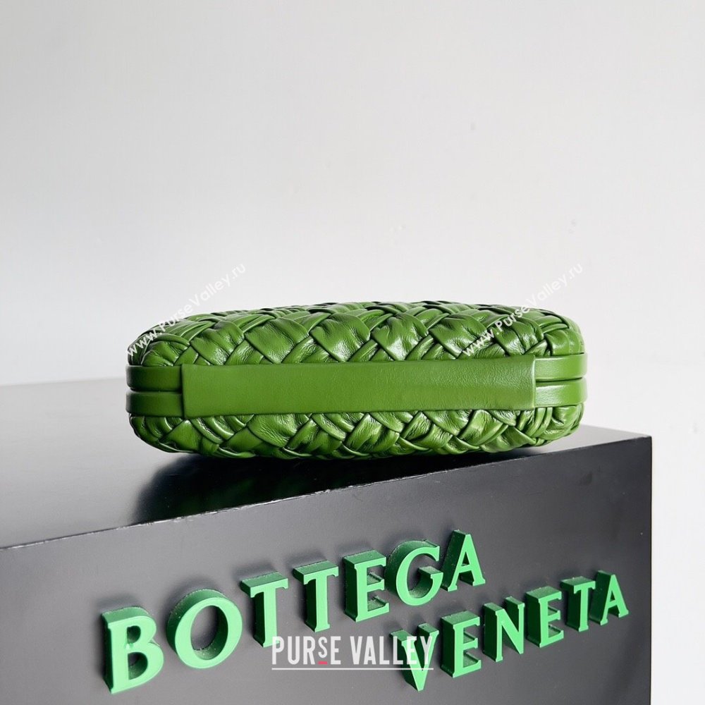 Bottega Veneta Foulard Intreccio leather Knot Minaudiere clutch Bag Green 01 2023 (misu-23110124)