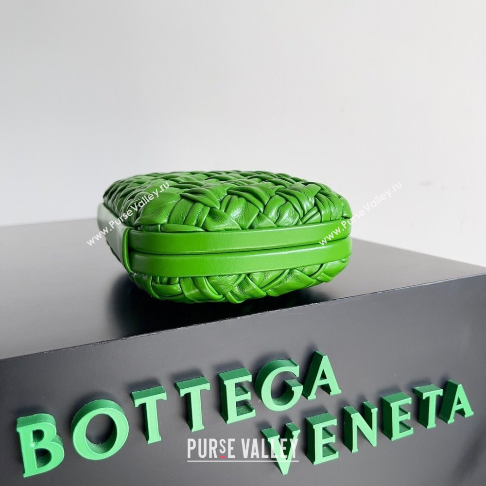 Bottega Veneta Foulard Intreccio leather Knot Minaudiere clutch Bag Green 02 2023 (misu-23110125)