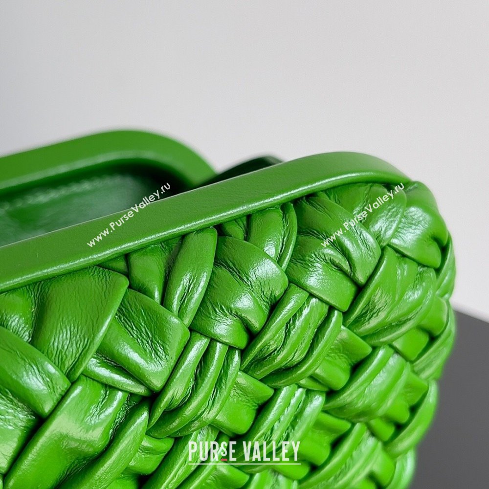 Bottega Veneta Foulard Intreccio leather Knot Minaudiere clutch Bag Green 02 2023 (misu-23110125)