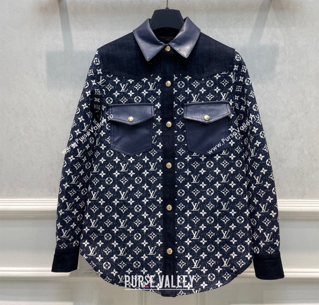 Louis Vuitton LV Night Monogram Denim Shirt 2023 (milan-23110702)
